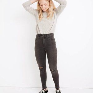 Madewell Curvy High Rise Skinny Jeans in Charcoal Black